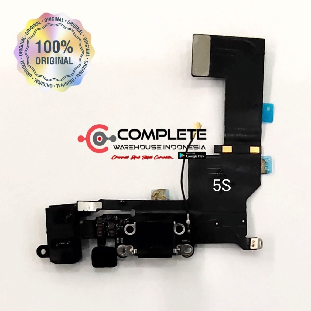 FLEXIBLE BOARD CAS IPH0NE 5S / KONEKTOR CAS IPHONE 5S / BOARD CHARGER IPHONE 5S ORIGINAL