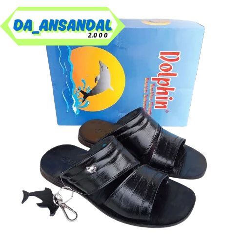 100% Original Dolphin Sandal Slide Pria Kulit Asli "D-73" Classic Series
