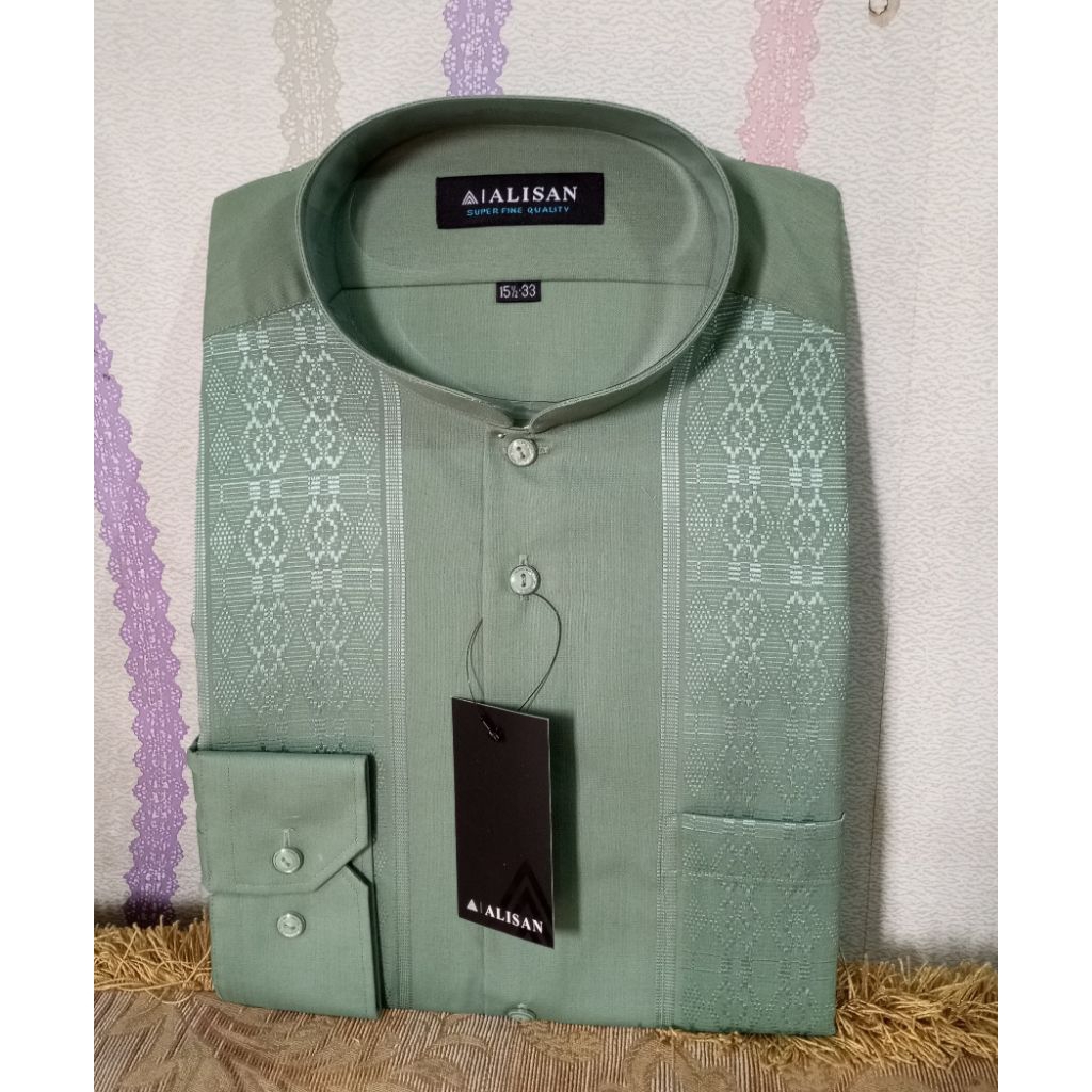 Koko Alisan lengan panjang reguler, Sage,abu