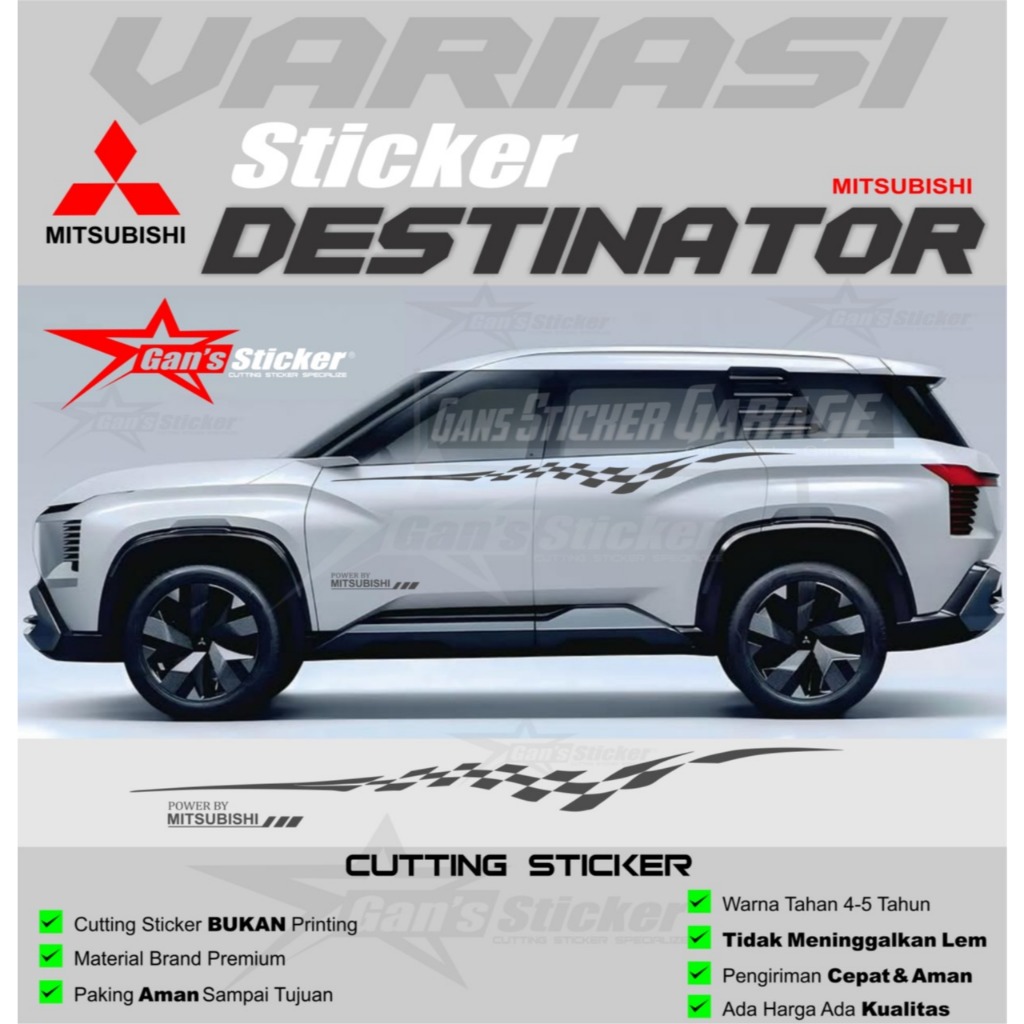 Mitsubishi Destinator Cuting Sticker Aksesoris Mobil Destinator 2025 2026