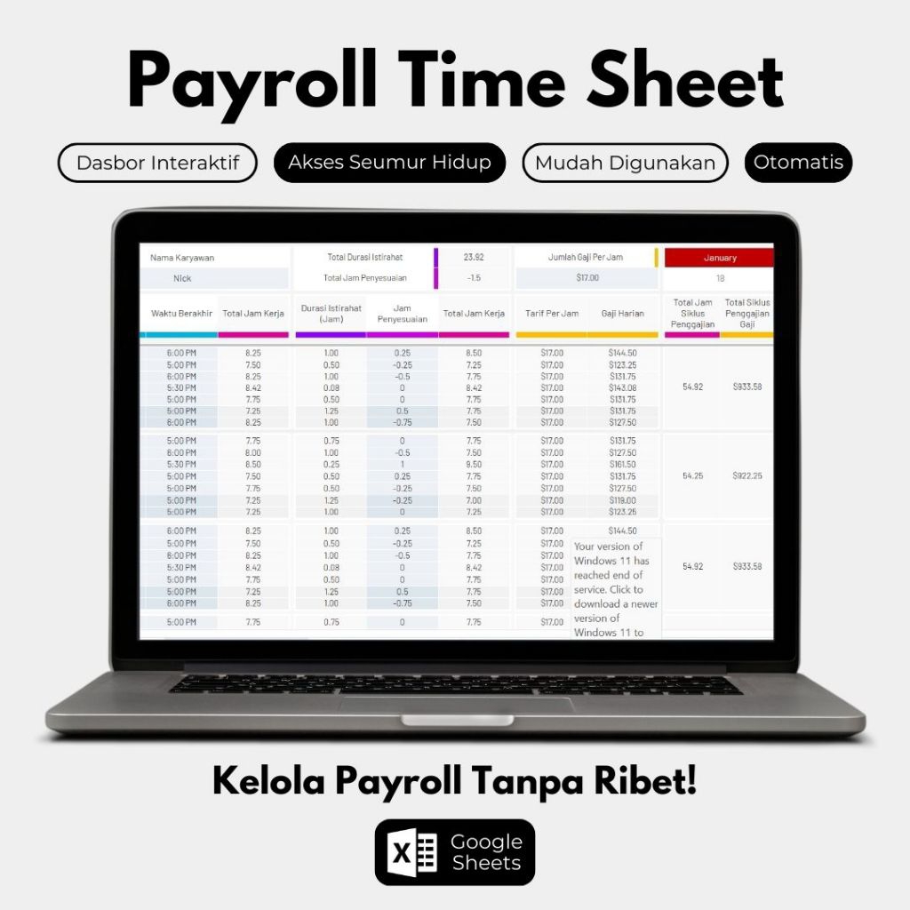 Payroll Time sheet