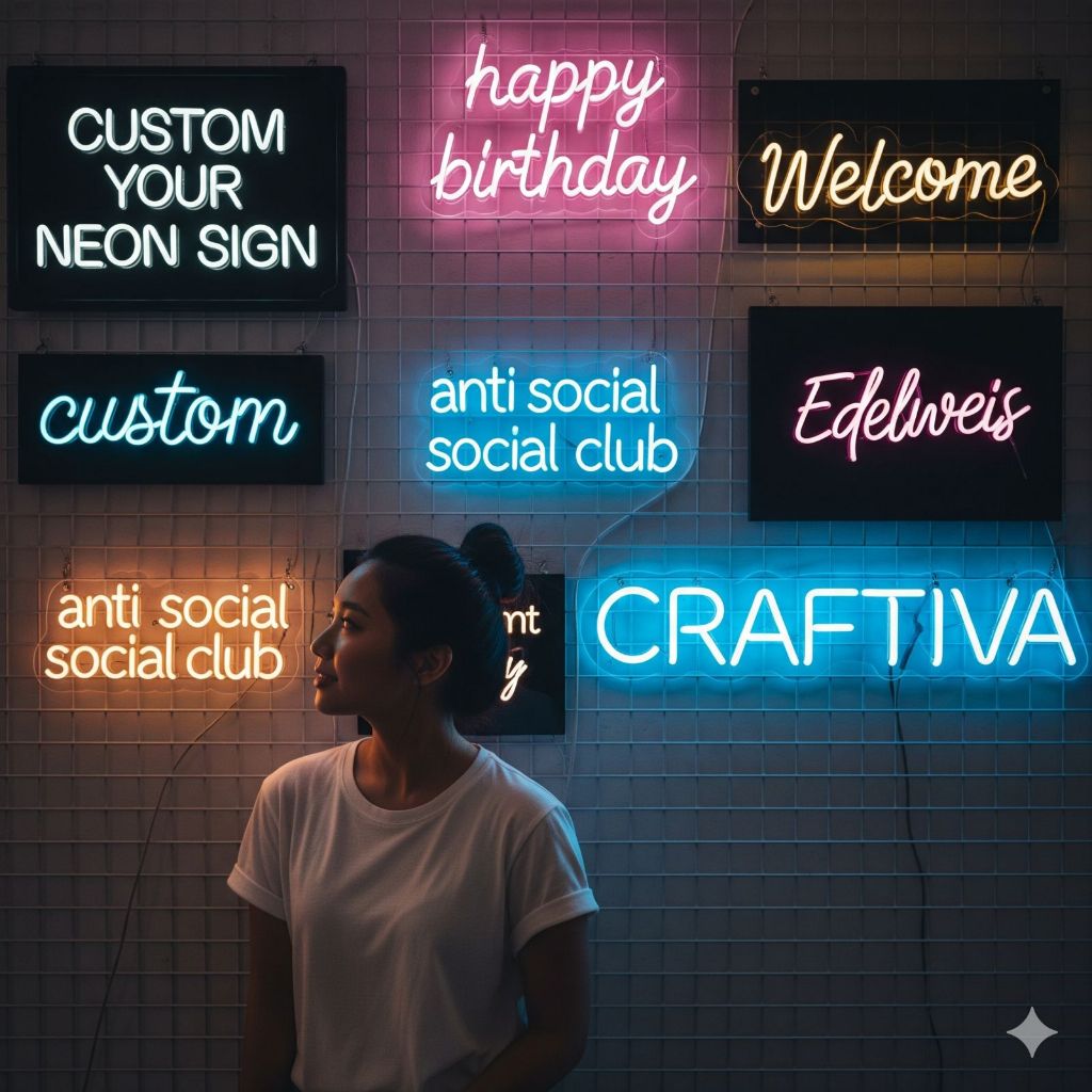CRAFTIVA Huruf Neon Flex Custom | Neon Sign Nama Logo | Papan Nama Akrilik LED