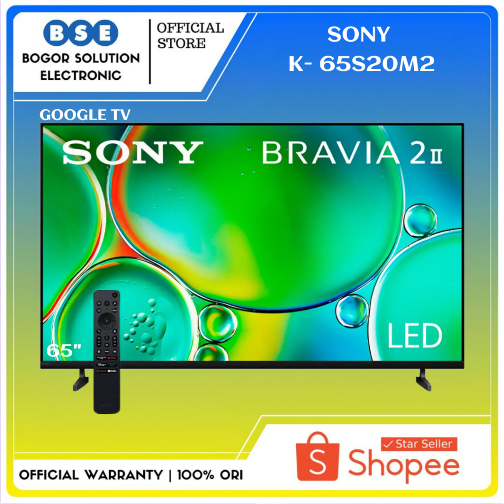 Google TV Sony 65 Inch K-65S20M2 Bravia 2 II 4K Ultra HD HDR TV SONY 65 Inci 65S20M2