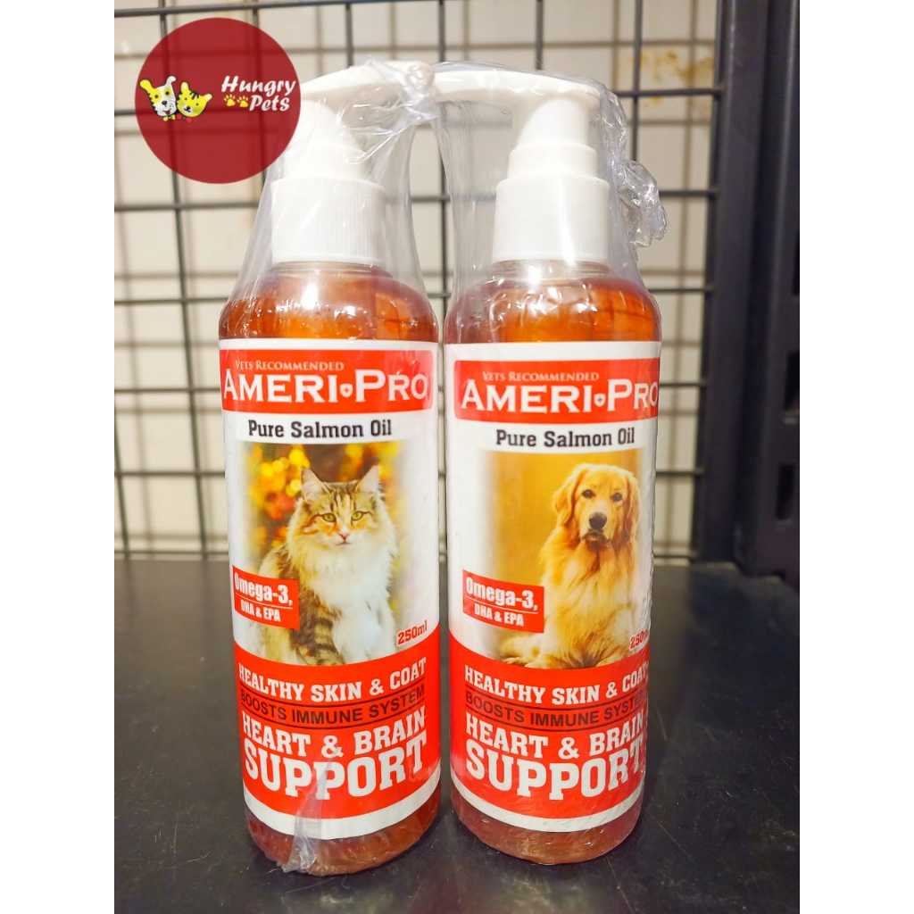 Ameri Pro Cat & Dog Salmon Oil / Minyak Ikan Salmon Oil Vitamin Bulu dan Kulit Kemasan Botol 250 ML
