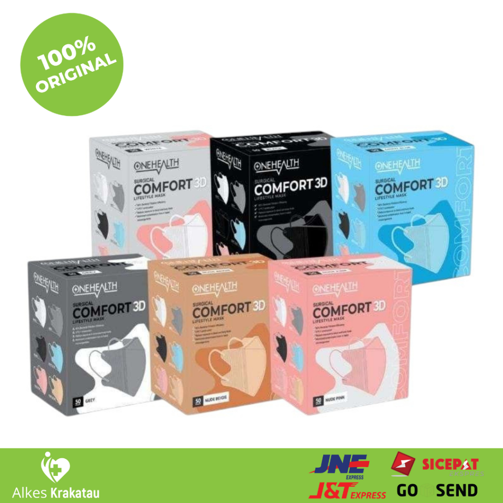 Masker Duckbill 3ply OneHealth / One Health Medis Comfort 3D