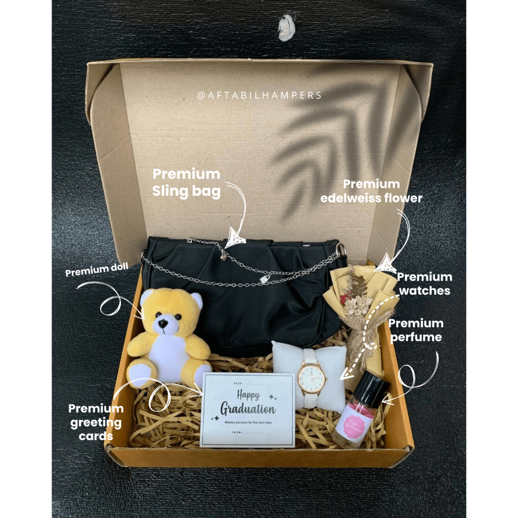 Aftabil Hampers Kado Premium Wanita Ulang Tahun Tas Wanita Jam Tangan Boneka kado hadiah Wanita