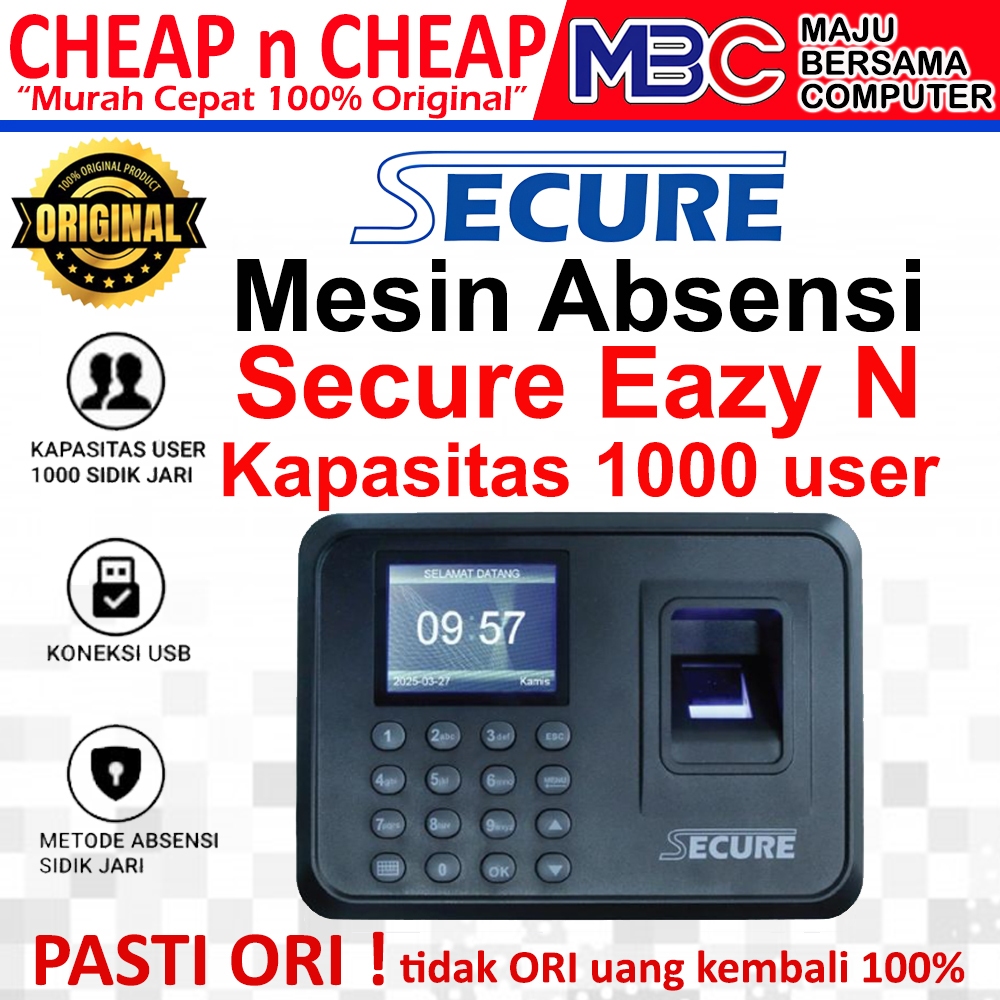 Mesin Absen Secure Eazy N - Mesin Absen Sidik Jari