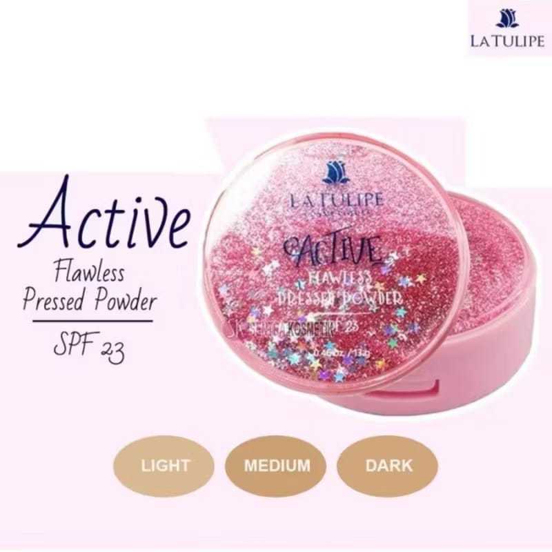 -CLAIRY- LA TULIPE ACTIVE FLAWLESS PRESSED POWDER SPF23  (BEDAK UNTUK REMAJA)
