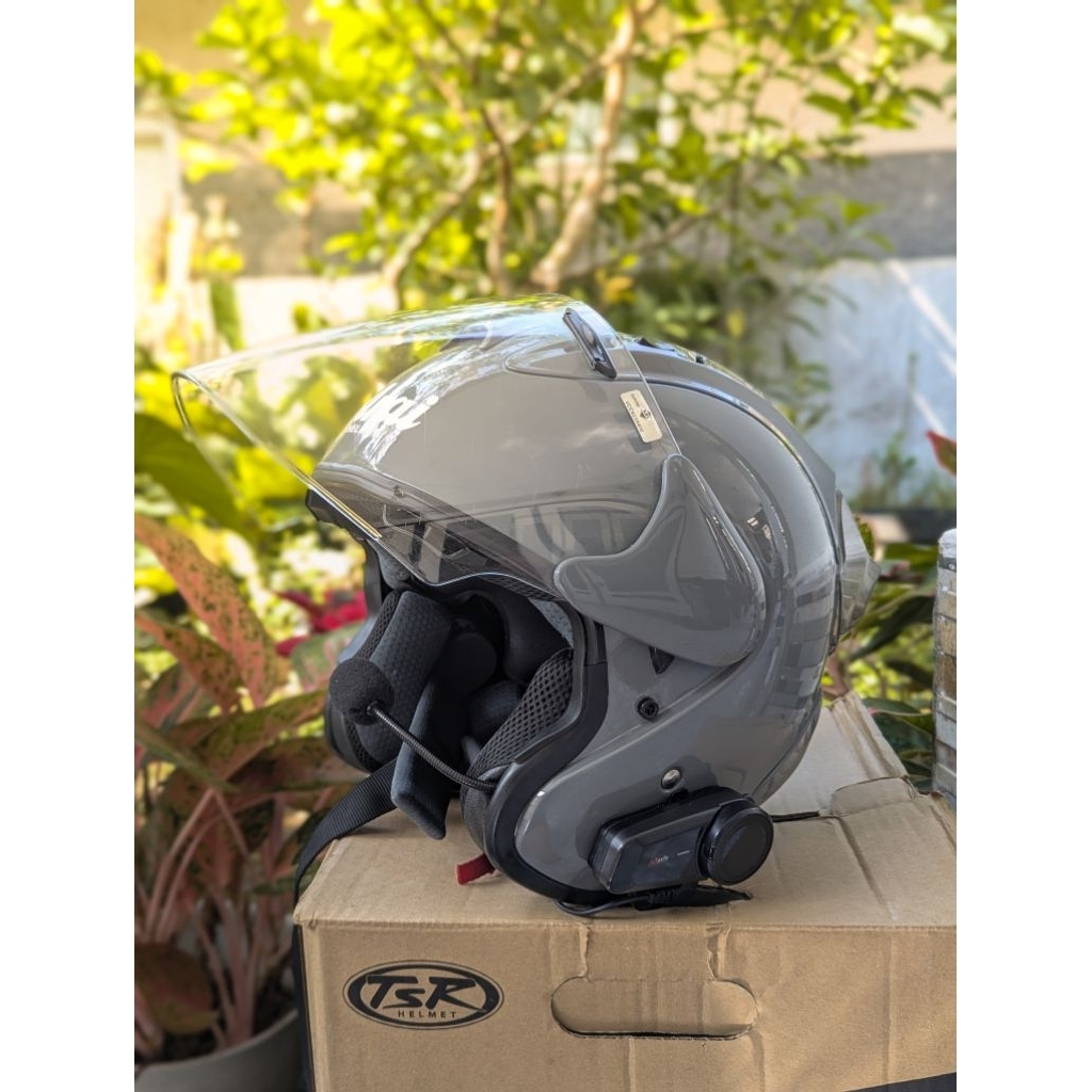 TSR  Arai Ram 4 Modern Grey + Intercom Maxto M2 + Gp pad/Not Arai/Scoot/AHP/MHR
