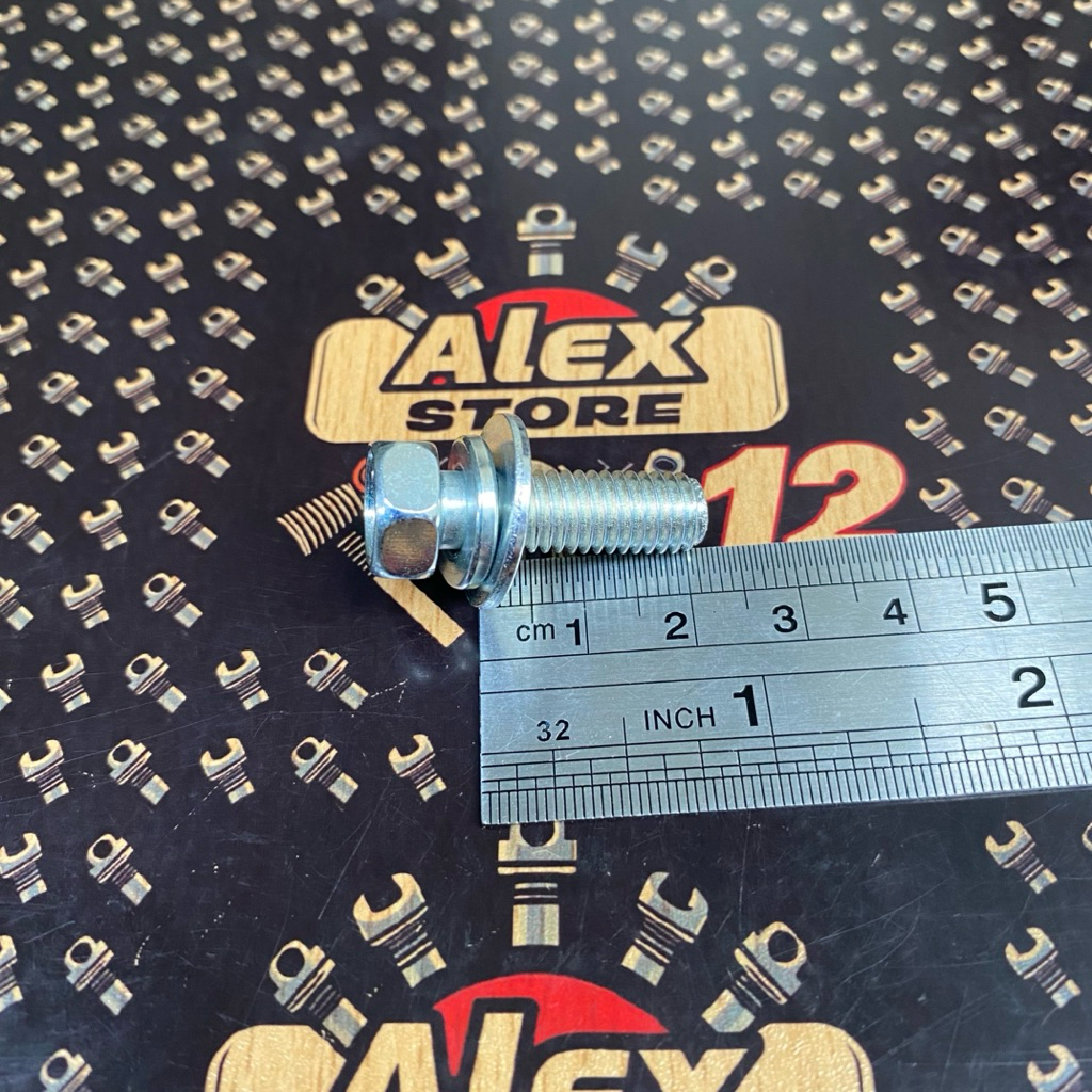 BAUT M8x20 KUNCI 12 BAUT DOUBLE RING PATEN PANJANG 2CM