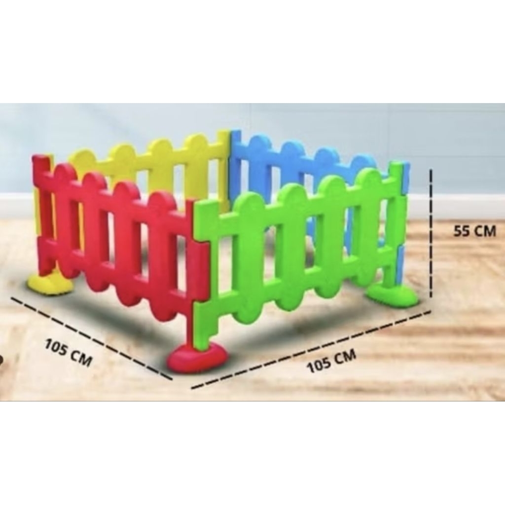 PAGAR PLAY FENCE WARNA WARNI COLORFUL ANAK PLAYGROUND TAMAN BERMAIN INDOOR OUTDOOR PLASTIK HDPE BONU