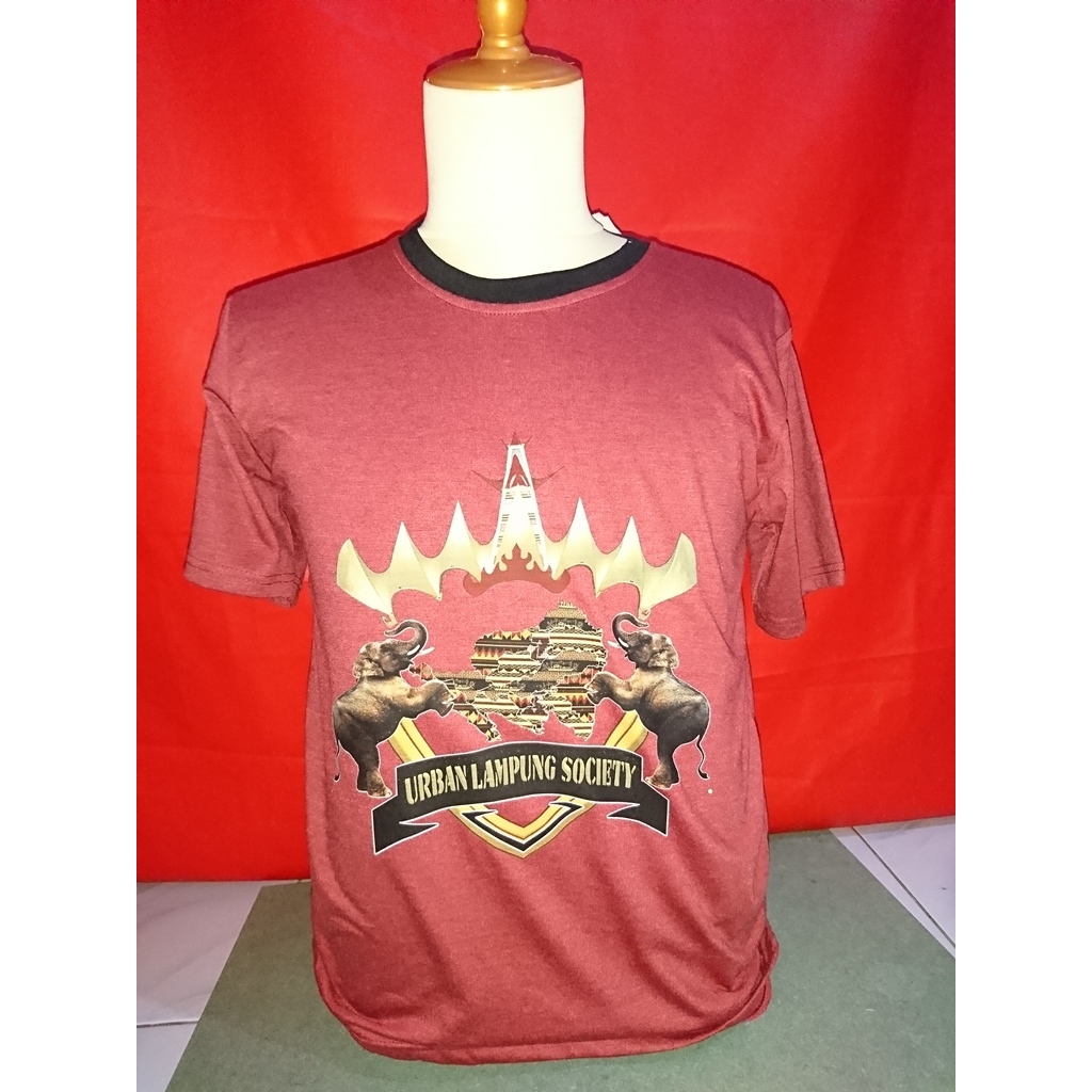 KAOS OLEH OLEH KHAS LAMPUNG MOTIF LAMPUNG URBAN SOCIETY II SOUVENIR KAOS SABLON LAMPUNG