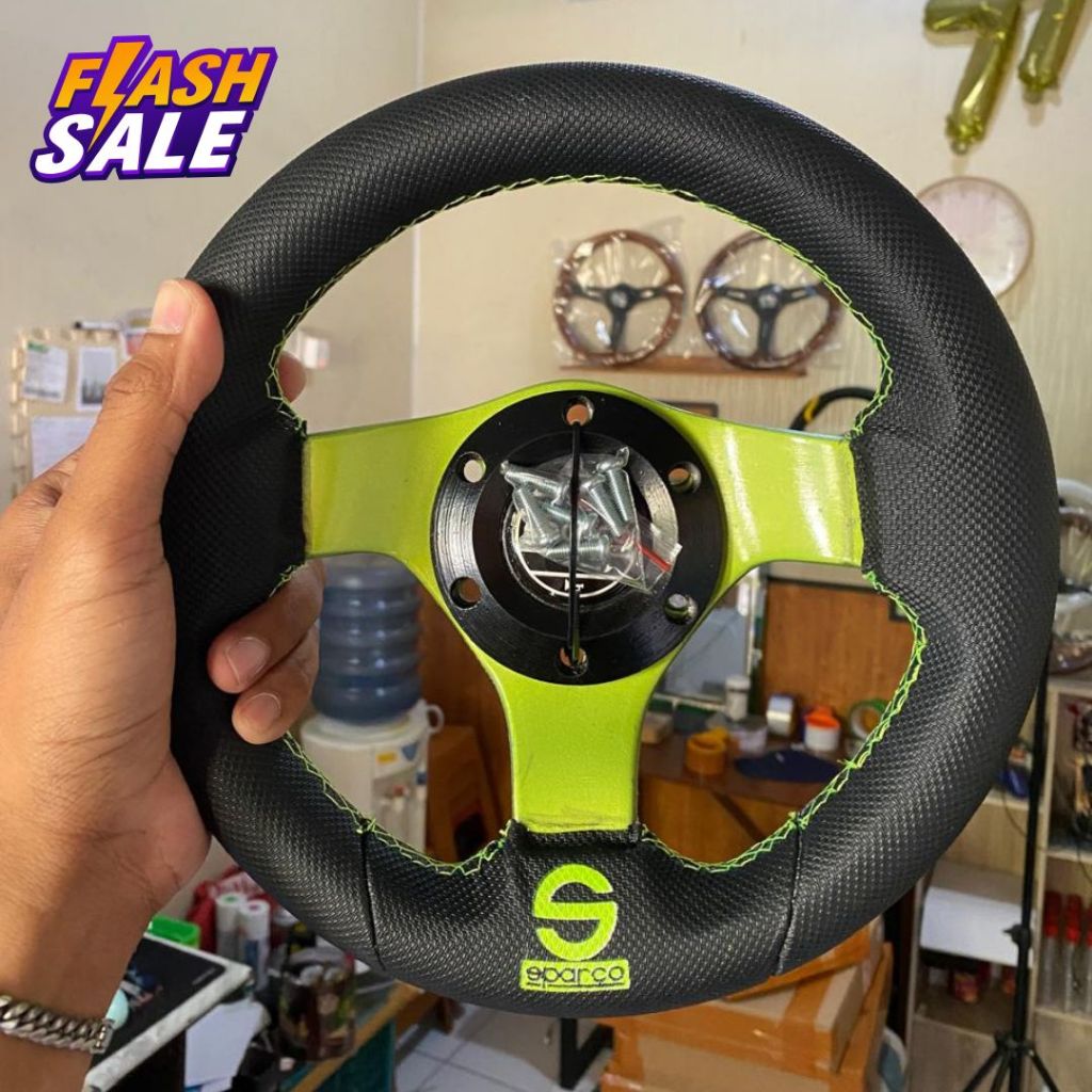 Setir mobil variasi racing - stir ukuran 10inc universal sparcoo/momo