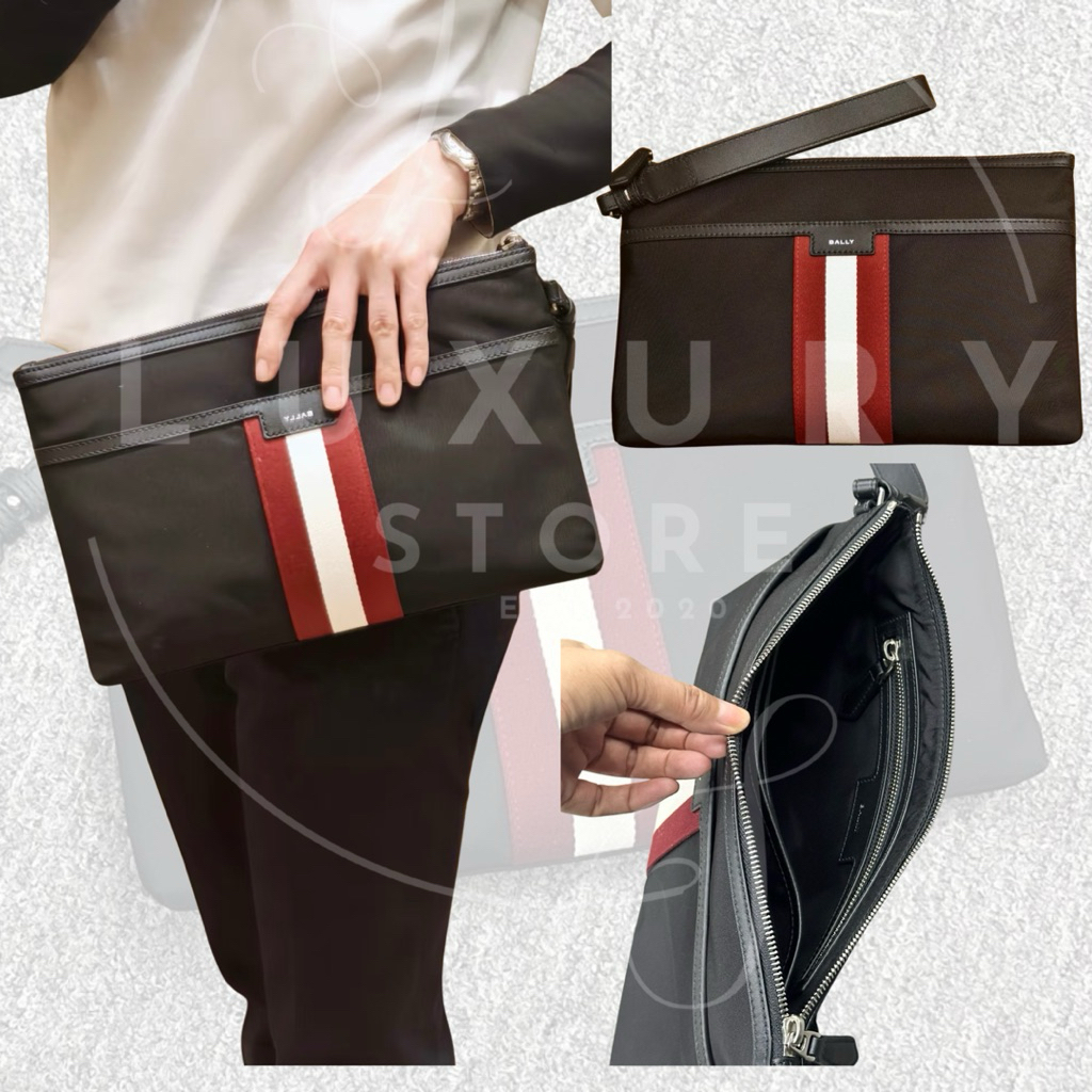 {LUXURY STORE} Clutch Bally Code Handbag Bally Code Pouch In Black