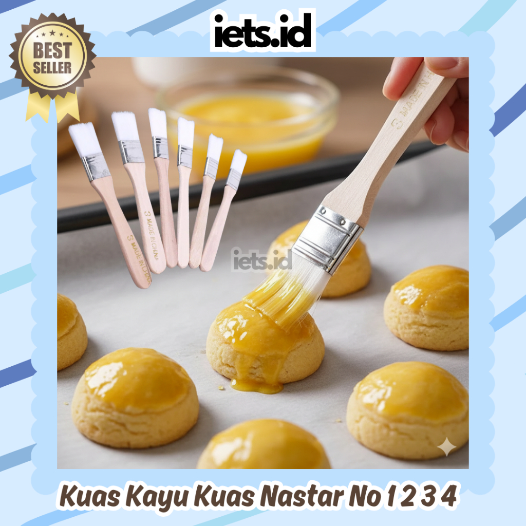 (ANY) Kuas Nastar kuas Kue Kuas Roti Kuas Loyang Gagang Kayu Halal