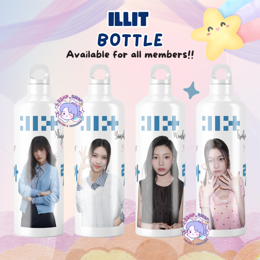 Termos Botol Minum Tumbler Sport ILLIT Yunah Iroha Minju Wonhee Moka