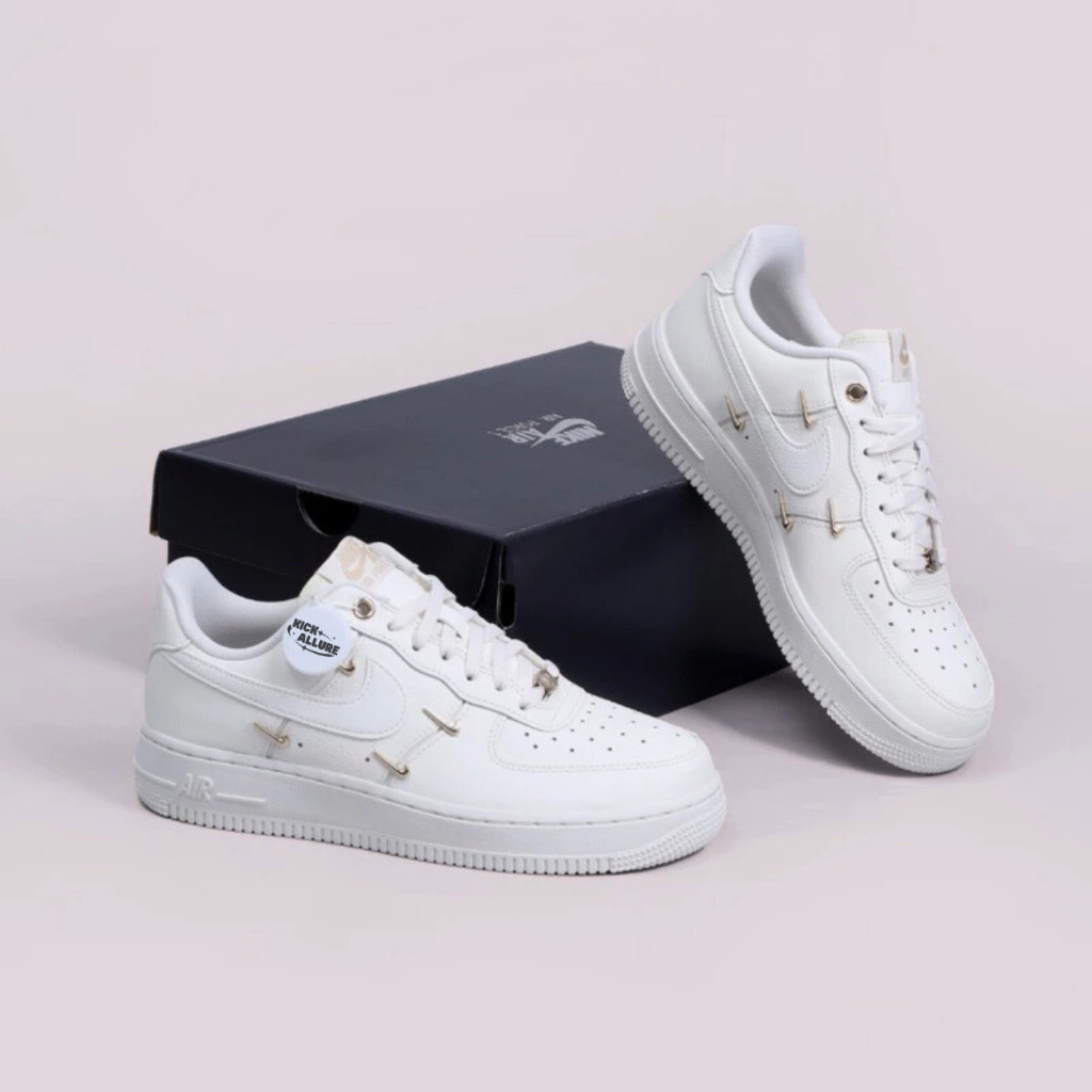 Nike Air Force 1 Gold Mini Swoosh White