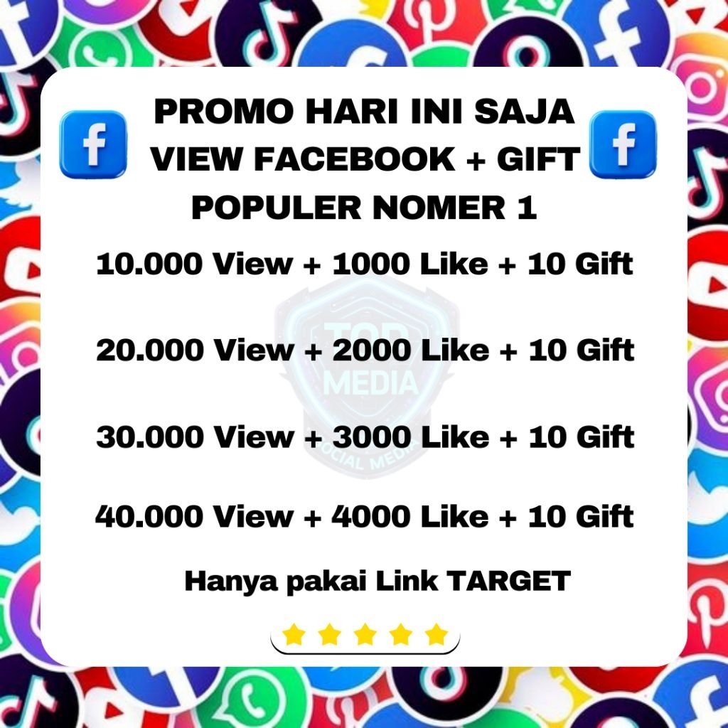 Promo View Facebook Sama Like Sama Gift Bintang Facebook Pro