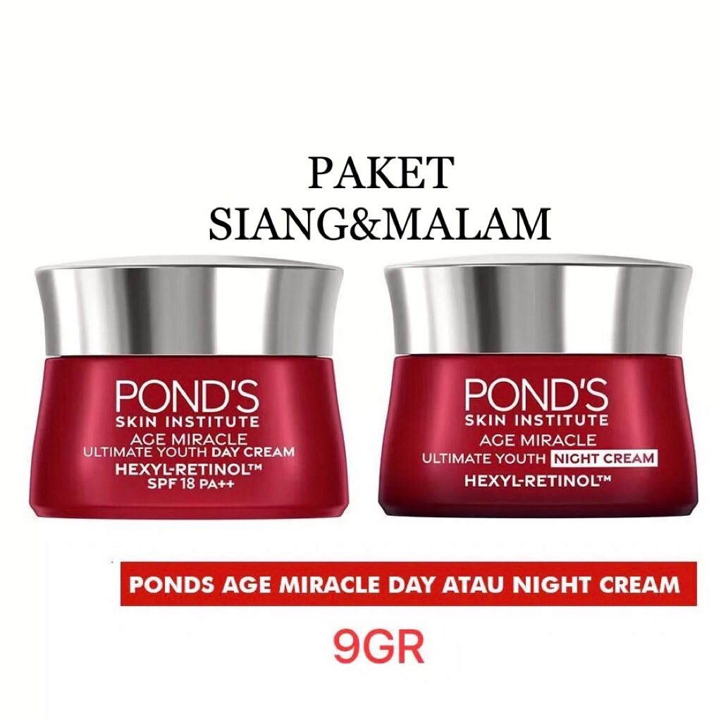 Ponds Age Mirecle Ultimath PAKET Cream Siang&Malam 9gr