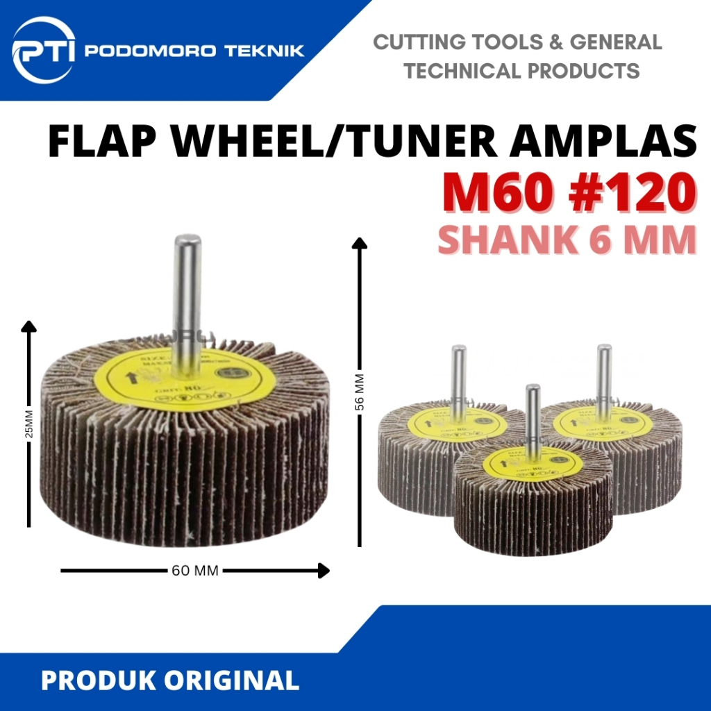 Tuner Amplas #120 M60 Amplas Buffing / Rotary Fan Grinder / Mata Kipas Gerinda Amplas Susun 60mm Sha