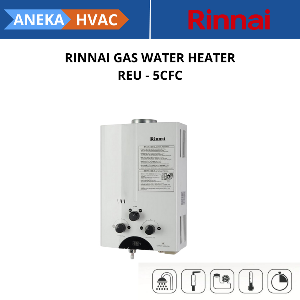 Rinnai Gas Water Heater - REU 5 CFC - 5 Liter/menit