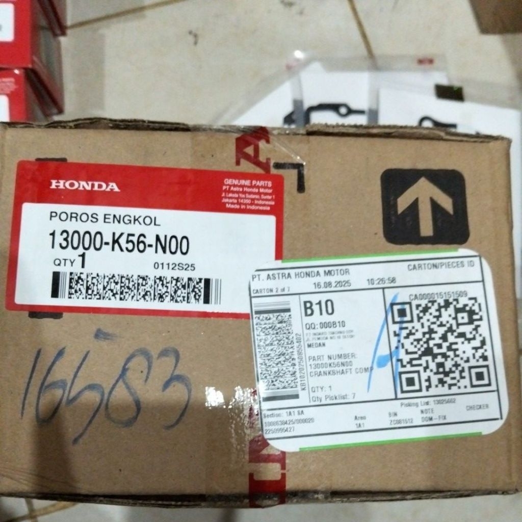 13000k56N00 KRUK AS SONIC/GTR/CB150RLED ORIGINAL GARANSI AHM