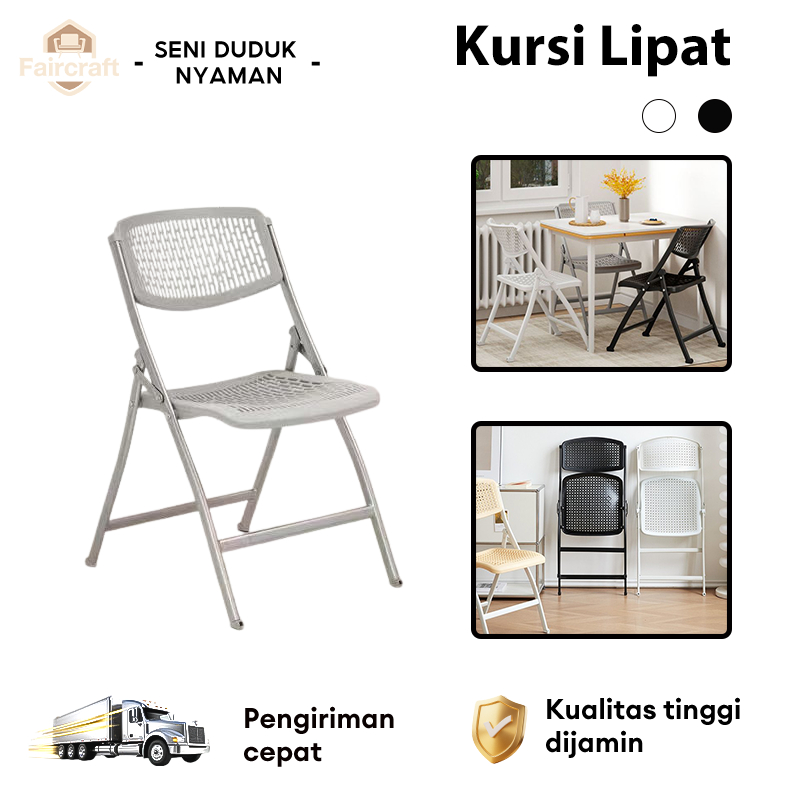 FAIRCRAFT Kursi Lipat Portable Kursi Lipat Plastik Kursi Rotan Lipat Kursi Outdoor Lipat Kursi Teras