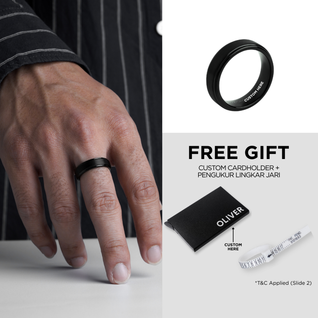 Kuze Original Cincin Tungsten Anti Gores & Anti Karat Stylish Minimalis - Miller Ring