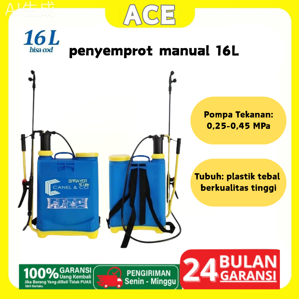 Tangki Sprayer Manual 16 Liter Penyiraman Desinfeksi Dapat Mesin Penyemprotan Manual Alat Semprotan 