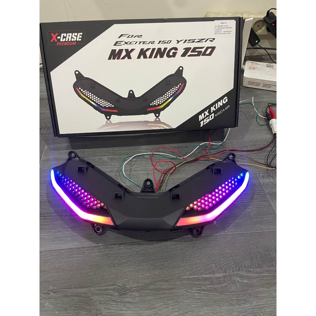 COVER LAMPU X-CASE MATA GABAN RGB COLORFULL CONNECT APP SET ALIS DAN SEN RUNNING MX KING MX 150