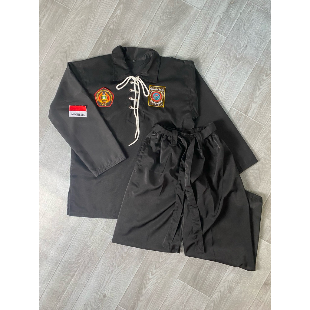 Baju Silat - Sakral Warga PSHW bahan Semi JetBlack