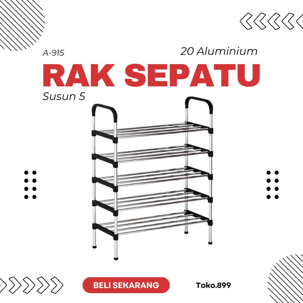 Rak sepatu estetik Rak sepatu 5 susun serbaguna minimalis A915