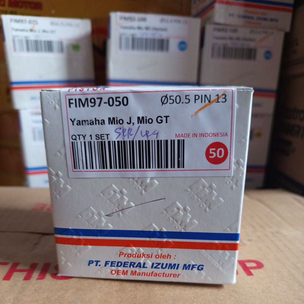 PISTON KIT / SEGER SET MOTOR YAMAHA MIO J / MIO GT OVERSIZE 50 ORIGINAL FIM