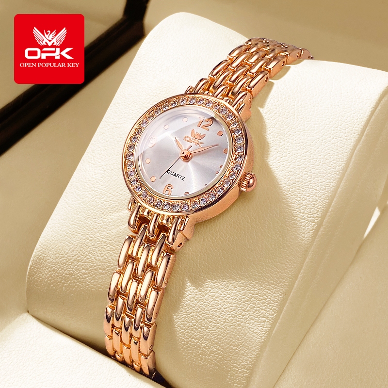 OPK Jam Tangan Wanita Anti Air Original Tahan Quartz Cewek Fashion Emas Kecil Korea Whatch Woman