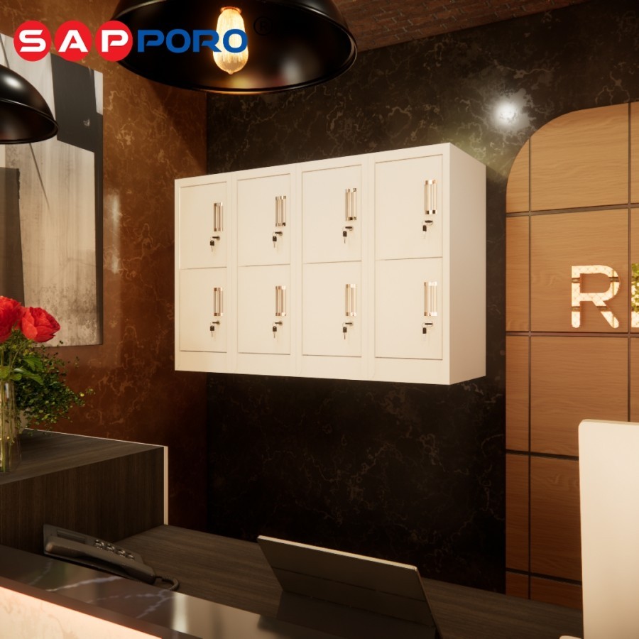 SAPPORO WEIMAR 8 - Lemari Besi Penyimpanan - Loker Besi 8 Pintu Gantung Dinding