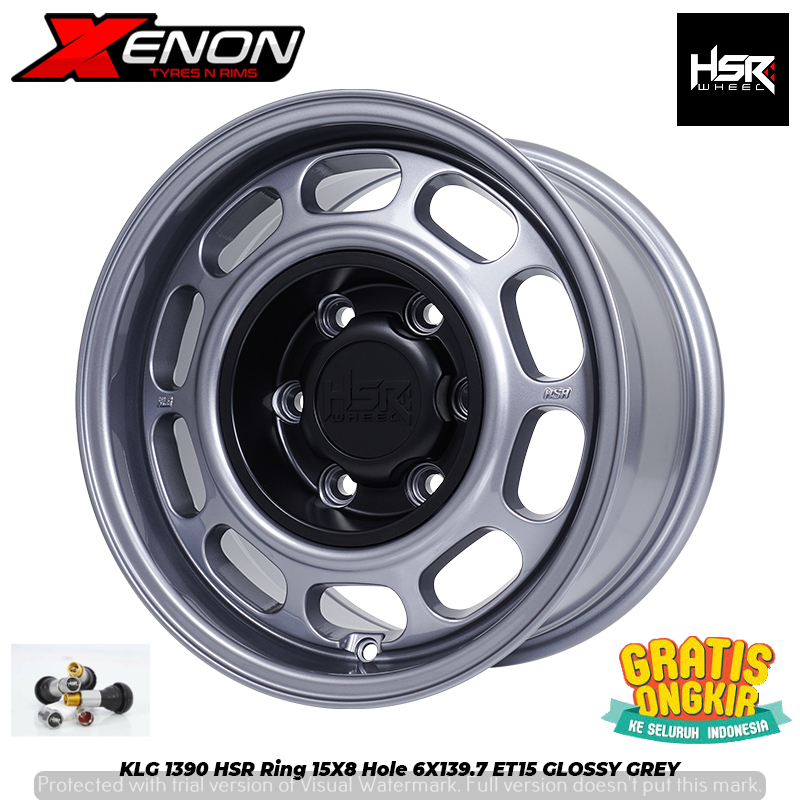 Velg Racing R15 HSR Model Kaleng Grey Pcd 6x139,7 Ring 15 Buat Mobil Panther Hardtop Blazer L200