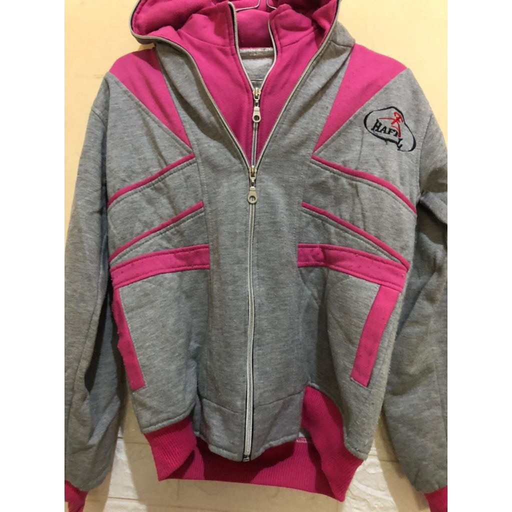 jaket hoodie tebal double resleting