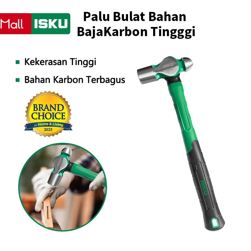 ISKU Palu Konde 1LB Gagang Karet Fiber Hammer/ Ball Pein Hammer