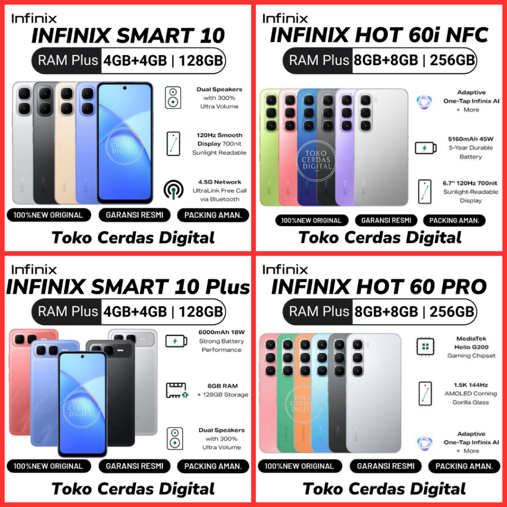 INFINIX Hot 60 Pro+ | Hot 60i | NOTE 60 Pro 5G | Note60 | GT 30 Pro 5G | Hot60i | Smart10 | Smart10+
