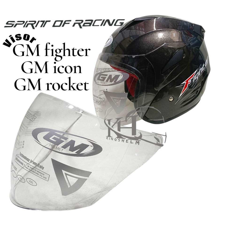 Visor Helm Fighter Icon Rocket Kaca Helm GM FIGHTER visor Helmet GM FIGHTER Produk Original Spirit o