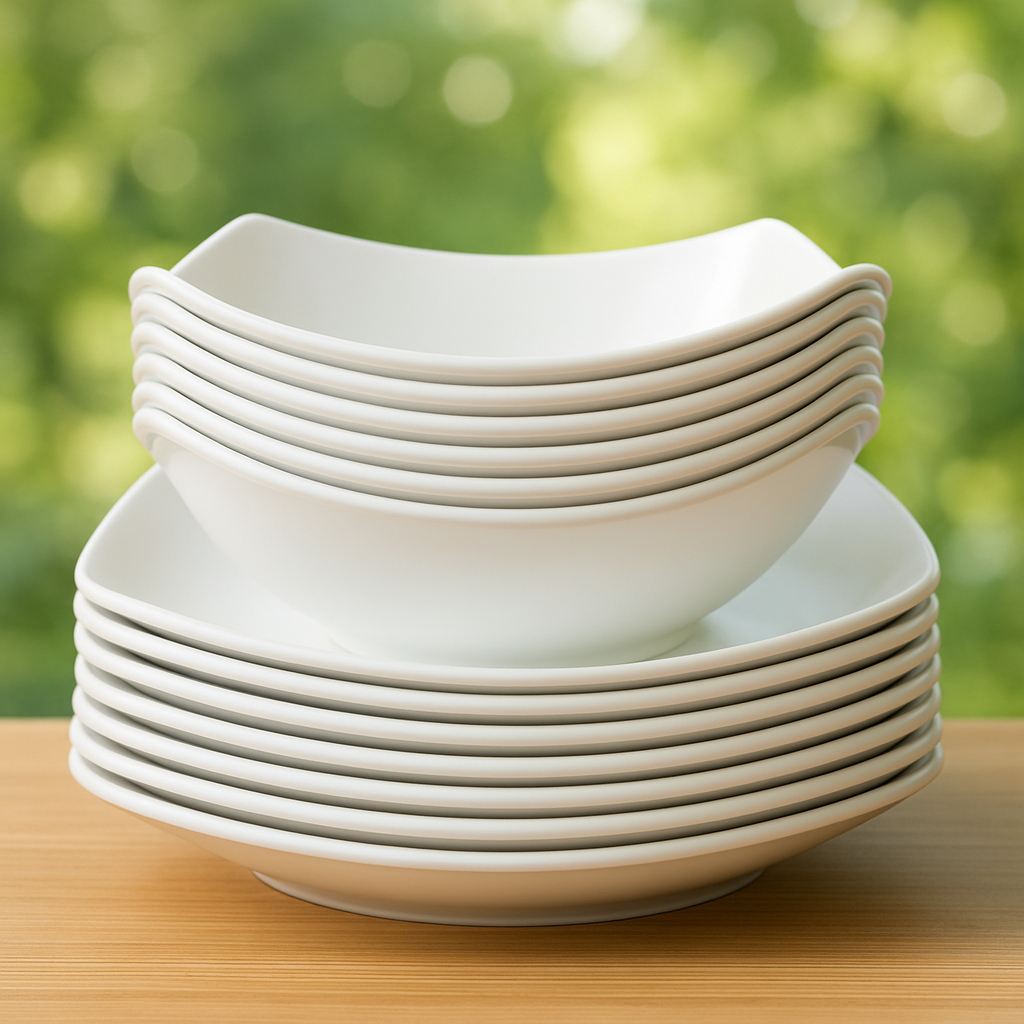 12 PCS PIRING MANGKOK SEGI LENGKUNG SEMI MELAMIN MELAMINE MIE SOTO RAMEN BAKSO JEPANG SET