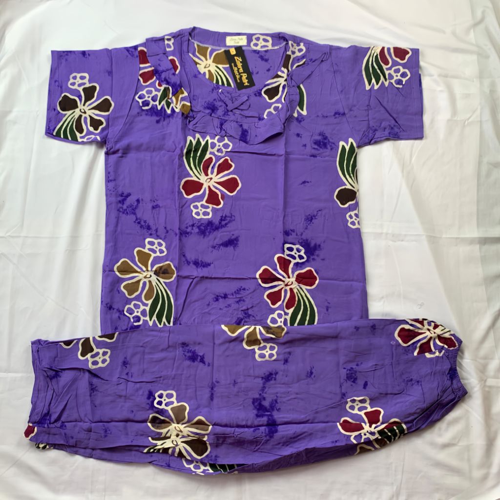 ￼Zahra Putri Batik SETELAN DEWASA LD 110-116 | Pakaian sanan dewasa remaja| cap pincuran mas| ONE SE