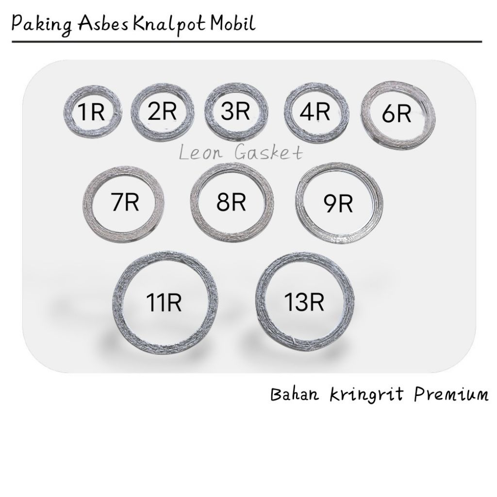 Paking Knalpot Asbes Mobil Toyota 2-D Diesel, 2F New, PS 100, PS 120, Kijang, Corona, Corolla, T120,