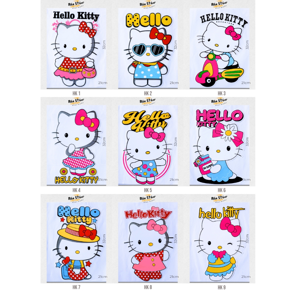 Stiker Graftac Hello Kitty Ukuran Besar | Sticker Karakter Kartun Hellokitty Vinyl | Stiker Cutting