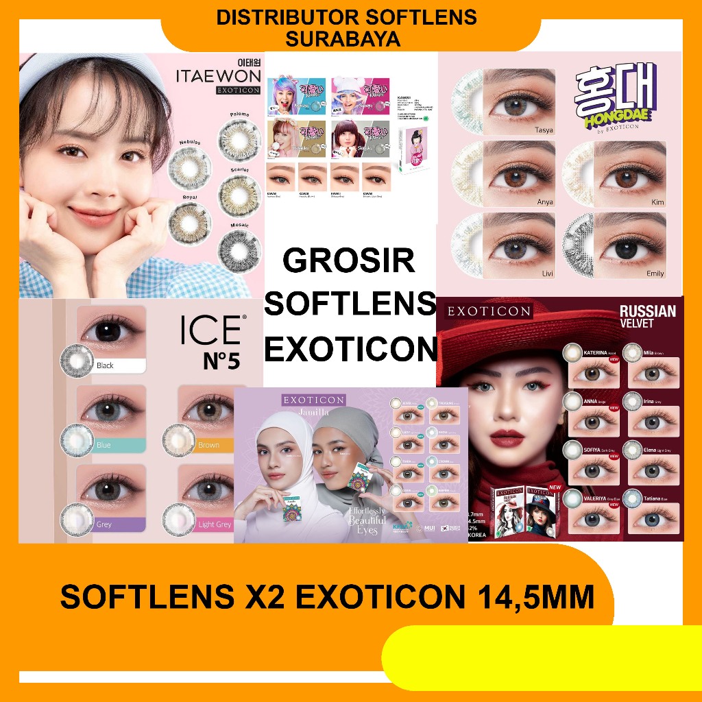 Softlens Exoticon 14,5MM Normal dan Minus (-0,50 S/D -6,00) / Softlens Exoticon 14,5MM / Softlens 14