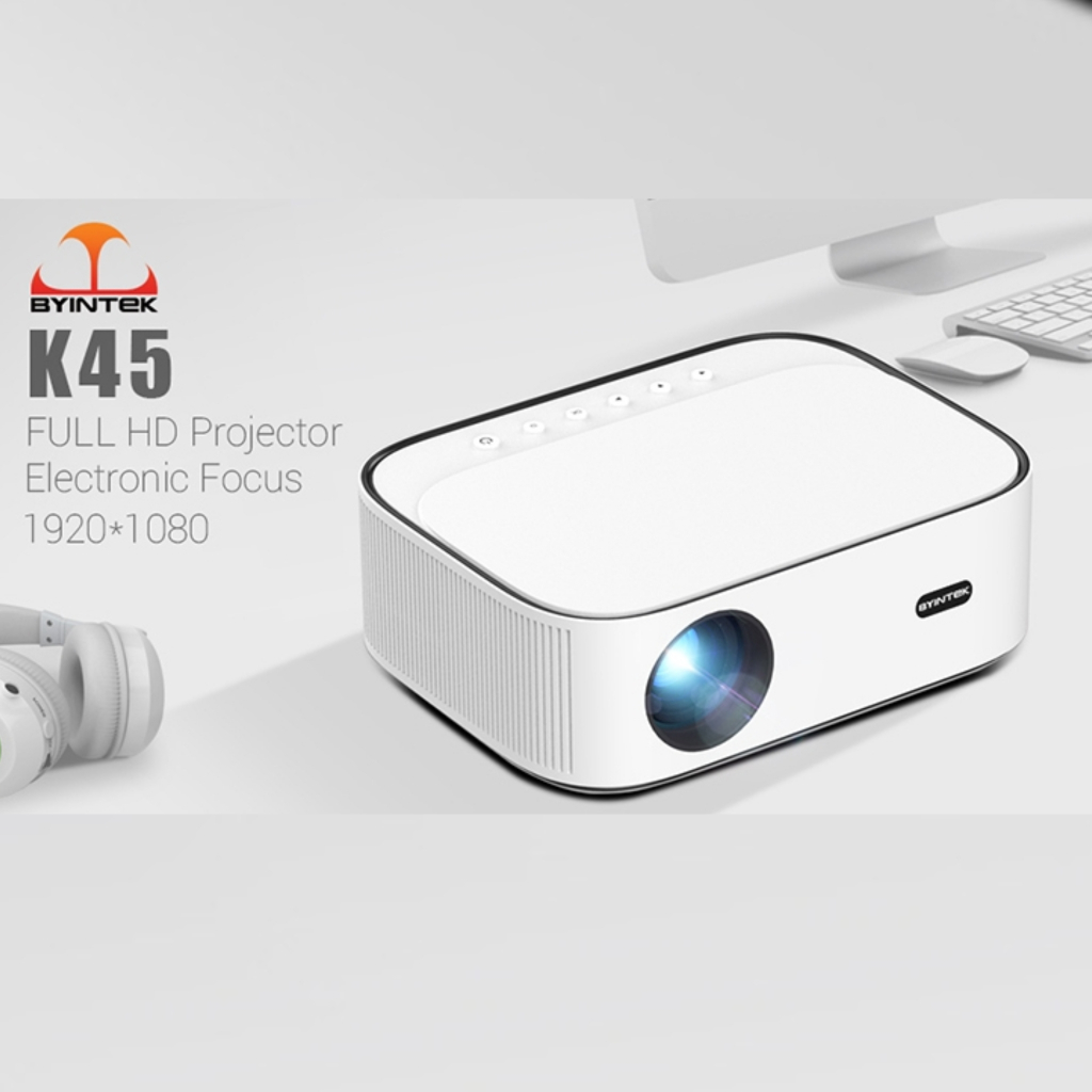 Byintek K45 Full HD 4K Smart Projector Android 9.0 Proyeksi BYINTEK K45 memberikan kinerja optimal