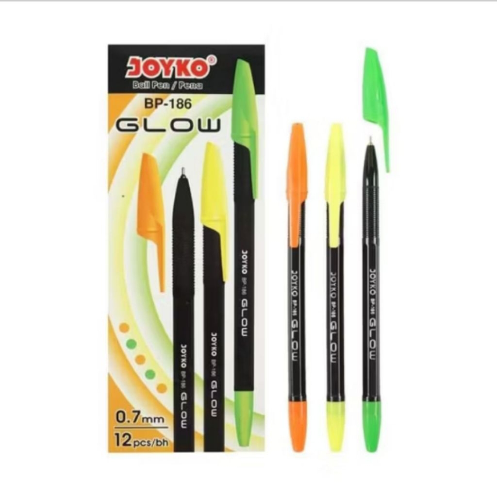 Puplen joyko Bp-186/pulpen glow joyko (12pcs)