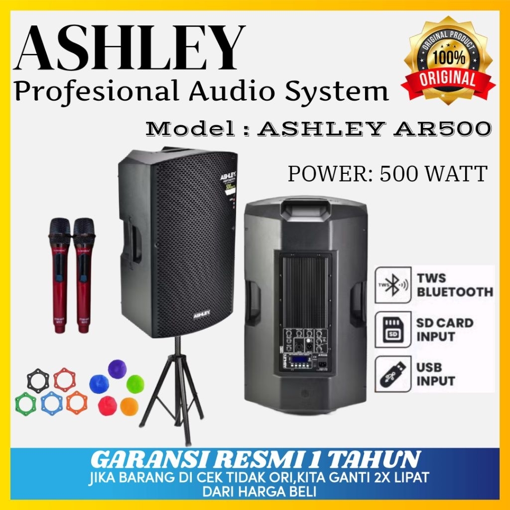 Speaker Aktif Ashley AR500 Original Speaker 15inch Garansi resmi