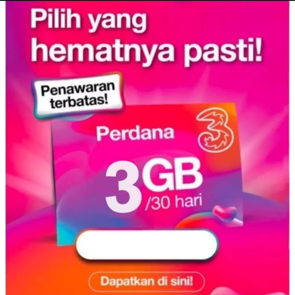 kartu perdana Tri kosongan