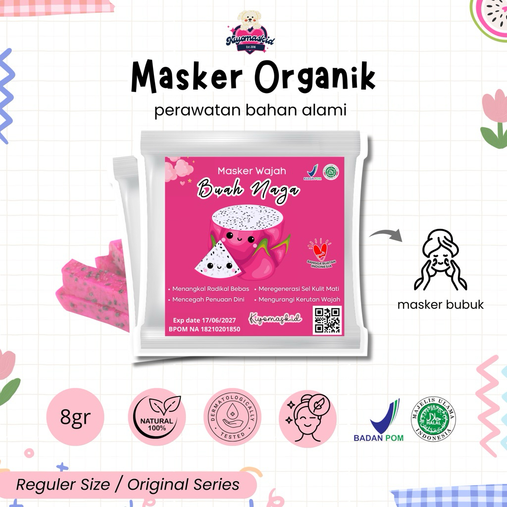 (8gr) Masker Organik BPOM Terlaris/Masker Wajah Anak/Face Mask Organic/Masker Wajah Murahh